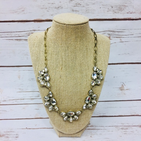 Vintage Rhinestone J Crew Statement Necklace Vtg - Picture 2 of 8